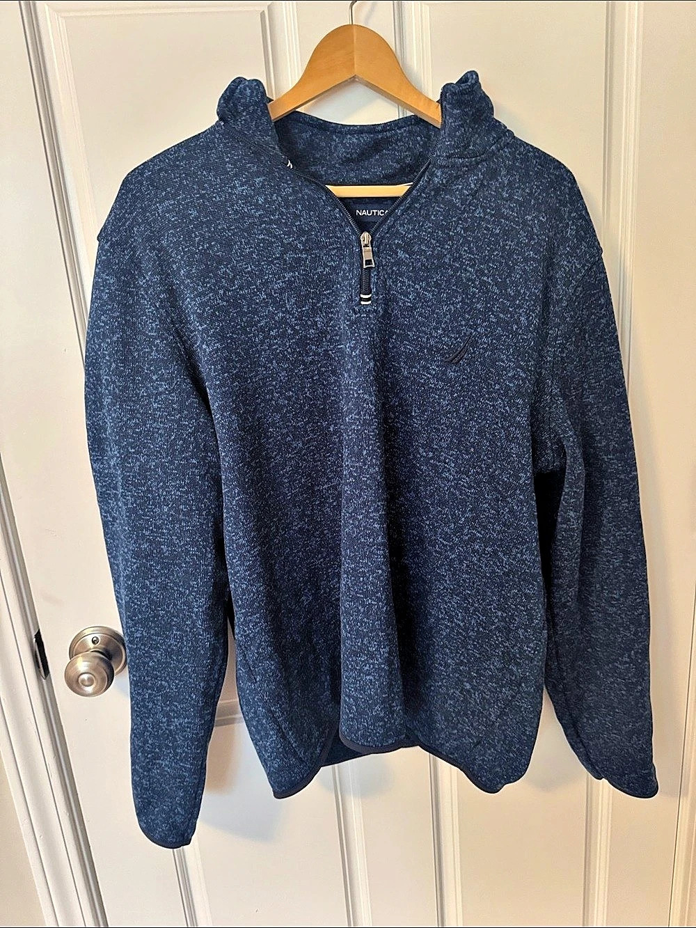 Nautica Men's Blue Quarter Zip Pullover Size Large